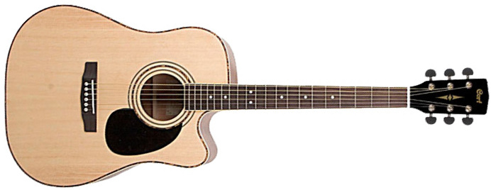 Cort Ad880ce Standard Dreadnought Cw Epicea Acajou Mer - Natural Satin - Guitare Electro Acoustique - Main picture