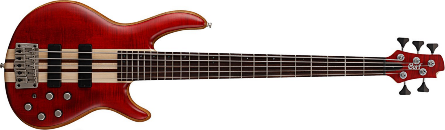 Cort Artisan 5 Plus A5p-fmmh-opbc - Cherry Red - Basse Électrique Solid Body - Main picture