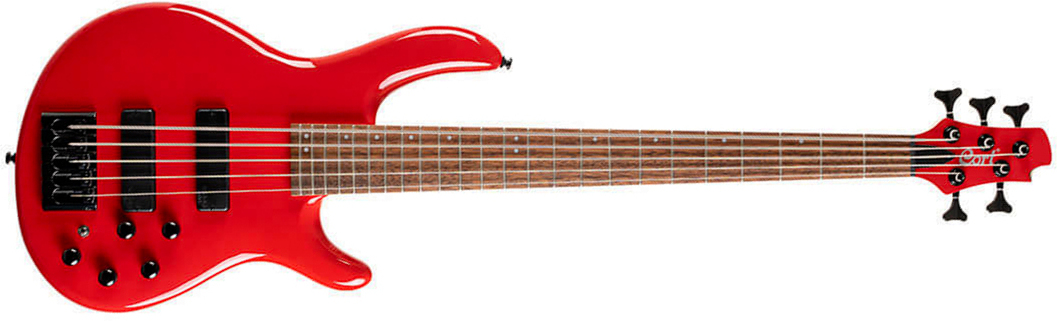 Cort C5 Deluxe Artisan 5c Active Bartolini Jat - Candy Red - Basse Électrique Solid Body - Main picture