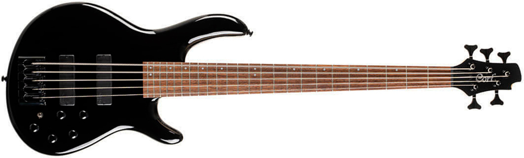 Cort C5 Deluxe Artisan 5c Active Bartolini Jat - Black - Basse Électrique Solid Body - Main picture