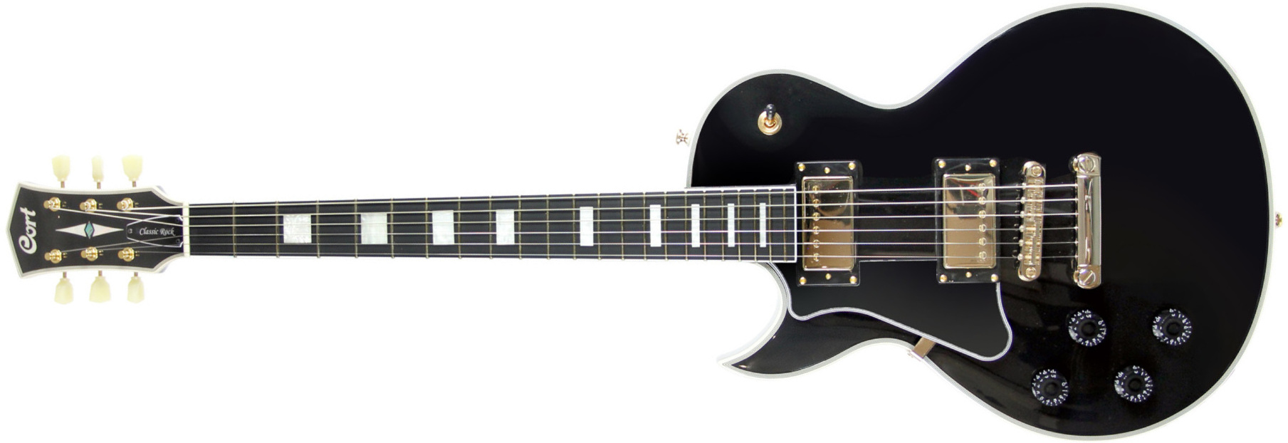 Cort Cr270 Gaucher Ht Hh Mi - Black - Guitare Électrique Single Cut - Main picture
