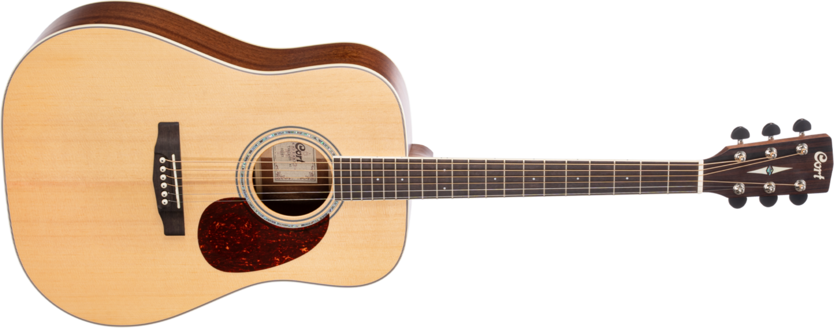 Cort Earth 100 Dreadnought Epicea Acajou Ova - Natural Satin - Guitare Acoustique - Main picture