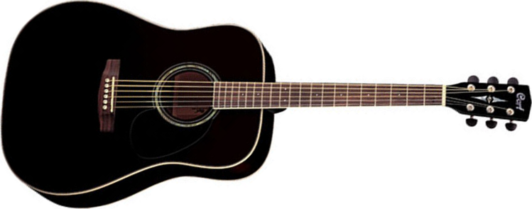 Cort Earth 100 Dreadnought Epicea Acajou Ova - Black Glossy - Guitare Acoustique - Main picture