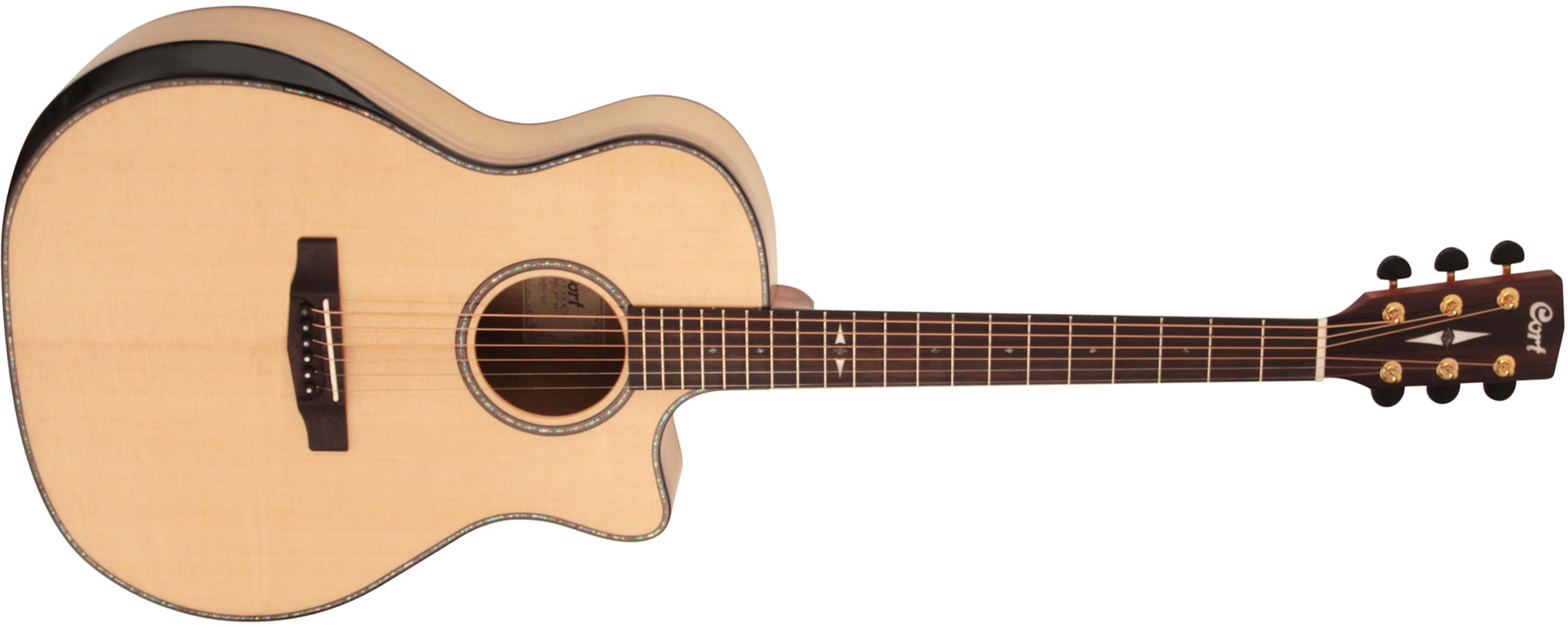 Cort Ga-my Bevel Grand Auditorium Cw Epicea Myrtlewood Ova - Natural - Guitare Folk - Main picture