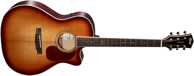 Cort Gold A8 Grand Auditorium Cw Epicea Pau Ferro Eb - Light Burst - Guitare Electro Acoustique - Main picture