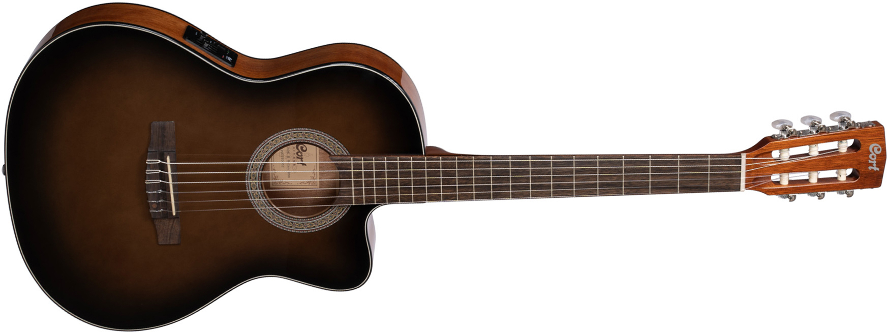 Cort Jade E Nylon Cw Epicea Acajou Lau - Dark Brown Burst - Guitare Classique Format 4/4 - Main picture