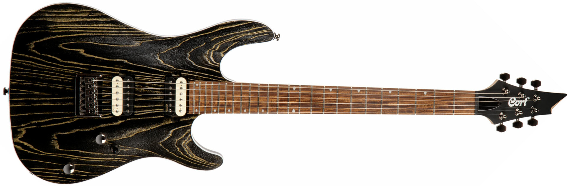 Cort Kx300 Ebr Hh Emg Ht Jat - Etched Black Gold - Guitare Électrique Forme Str - Main picture