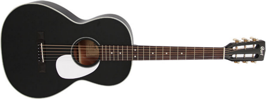 Cort L100p Bk Luce Parlor Epicea Acajou Fishman - Black - Guitare Acoustique - Main picture