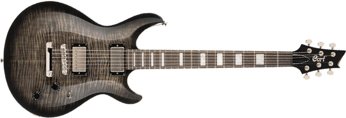 Cort M600 2h Ht Rw - Trans Black Burst - Guitare Électrique Double Cut - Main picture