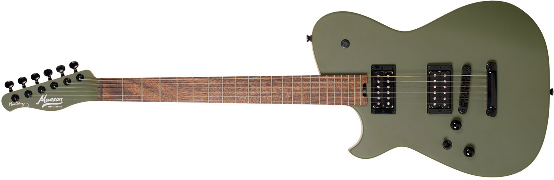 Cort Matthew Bellamy Mbm2h Gaucher Signature 2h Ht Lau - Satin Olive Green - Guitare Électrique Forme Tel - Main picture