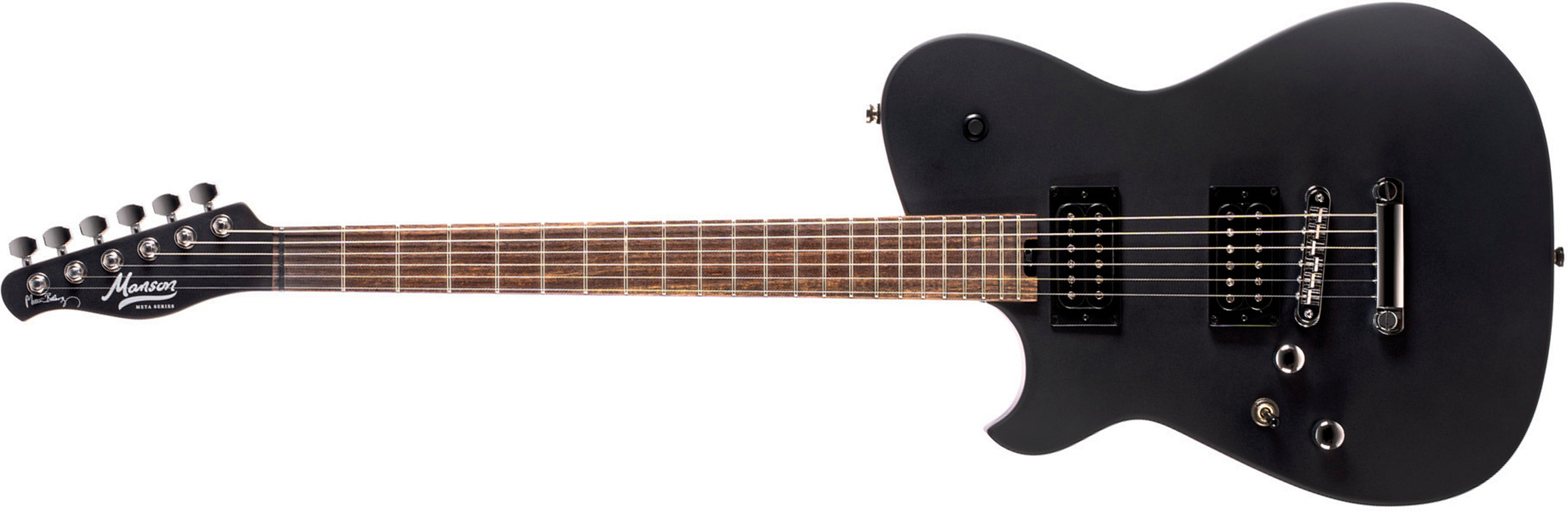 Cort Matthew Bellamy Mbm2h Gaucher Signature 2h Ht Lau - Satin Black - Guitare Électrique Forme Tel - Main picture