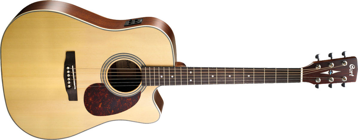 Cort Mr600f Dreadnought Cw Epicea Acajou Ova - Natural Satin - Guitare Electro Acoustique - Main picture