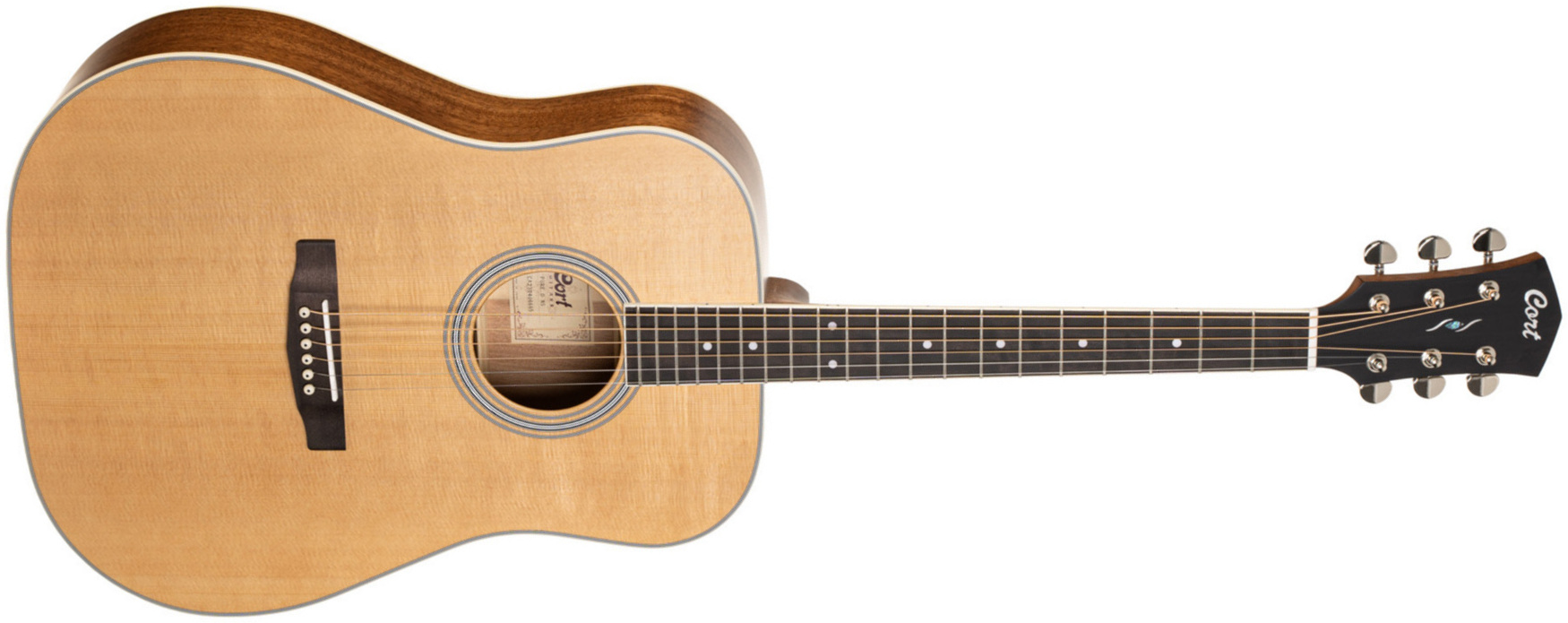 Cort Pure-d Dreadnought Epicea Acajou Ov - Natural Satin - Guitare Acoustique - Main picture