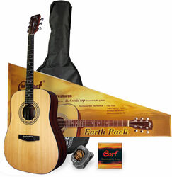Pack guitare acoustique Cort Earth Pack - Natural open pore