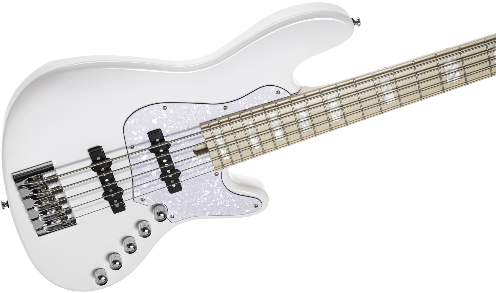 Cort Elrick Njs 5c Active Bartolini Mn - White - Basse Électrique Solid Body - Variation 2