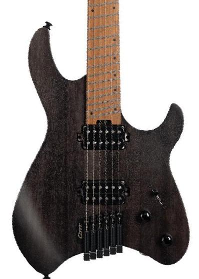 Guitare électrique multi-scale Cort Space G6MS - Semi Gloss Trans Black