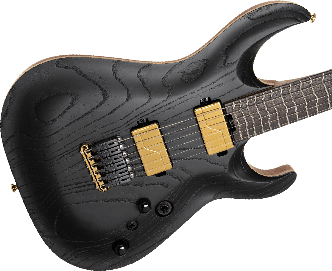 Cort Kx700tt True Temperament 2h Fishman Fluence Modern Ht Eb - Open Pore Black (gold Hardware) - Guitare Électrique Multi-scale - Variation 2