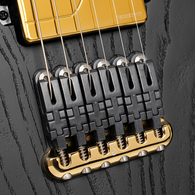 Cort Kx700tt True Temperament 2h Fishman Fluence Modern Ht Eb - Open Pore Black (gold Hardware) - Guitare Électrique Multi-scale - Variation 5