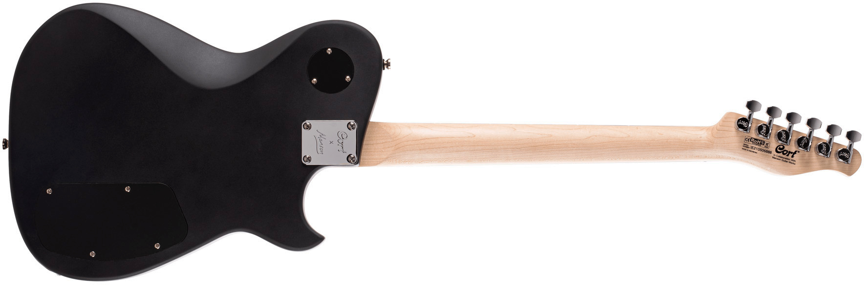 Cort Matthew Bellamy Mbm2h Gaucher Signature 2h Ht Lau - Satin Black - Guitare Électrique Forme Tel - Variation 1