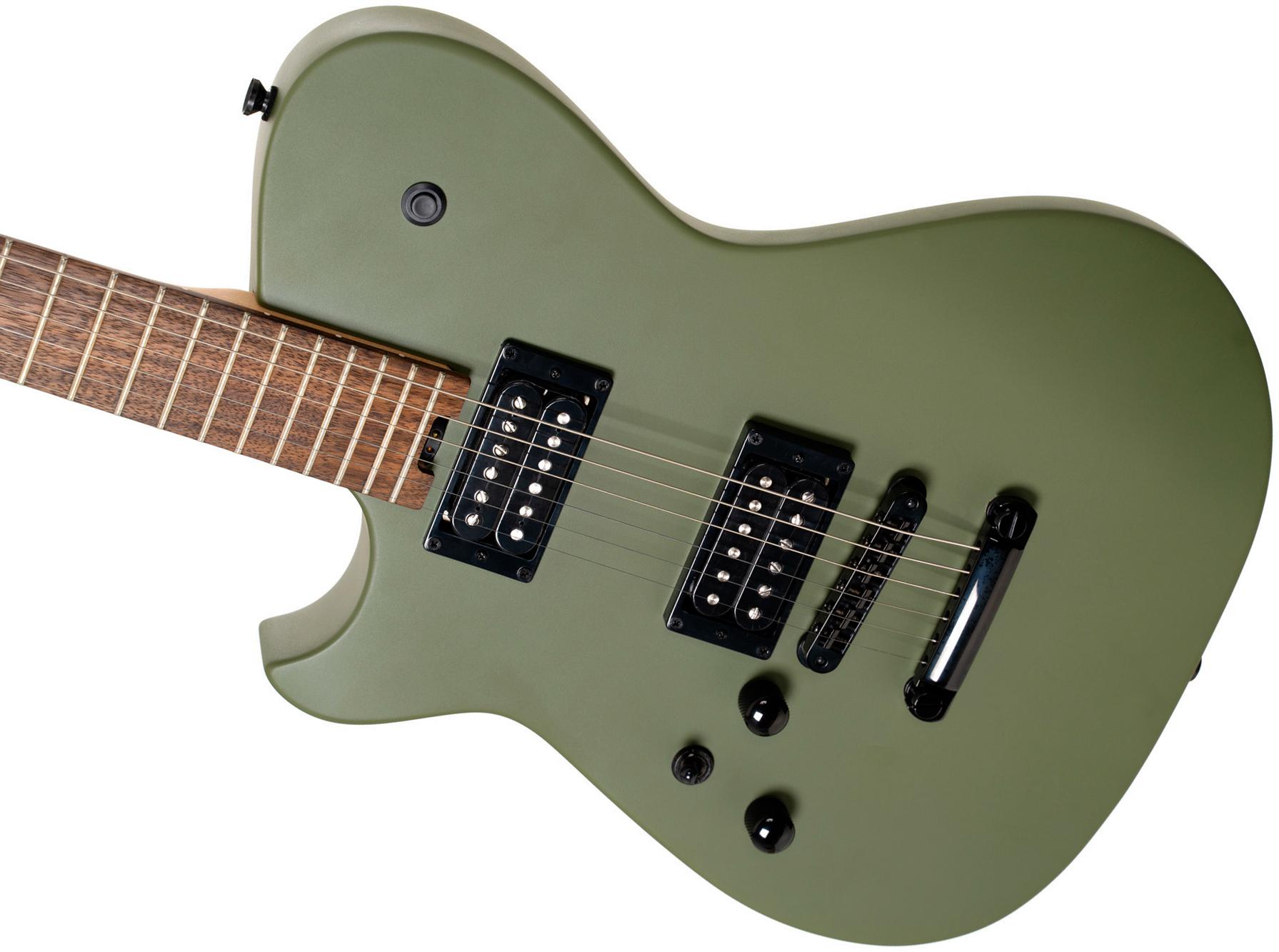 Cort Matthew Bellamy Mbm2h Gaucher Signature 2h Ht Lau - Satin Olive Green - Guitare Électrique Forme Tel - Variation 2