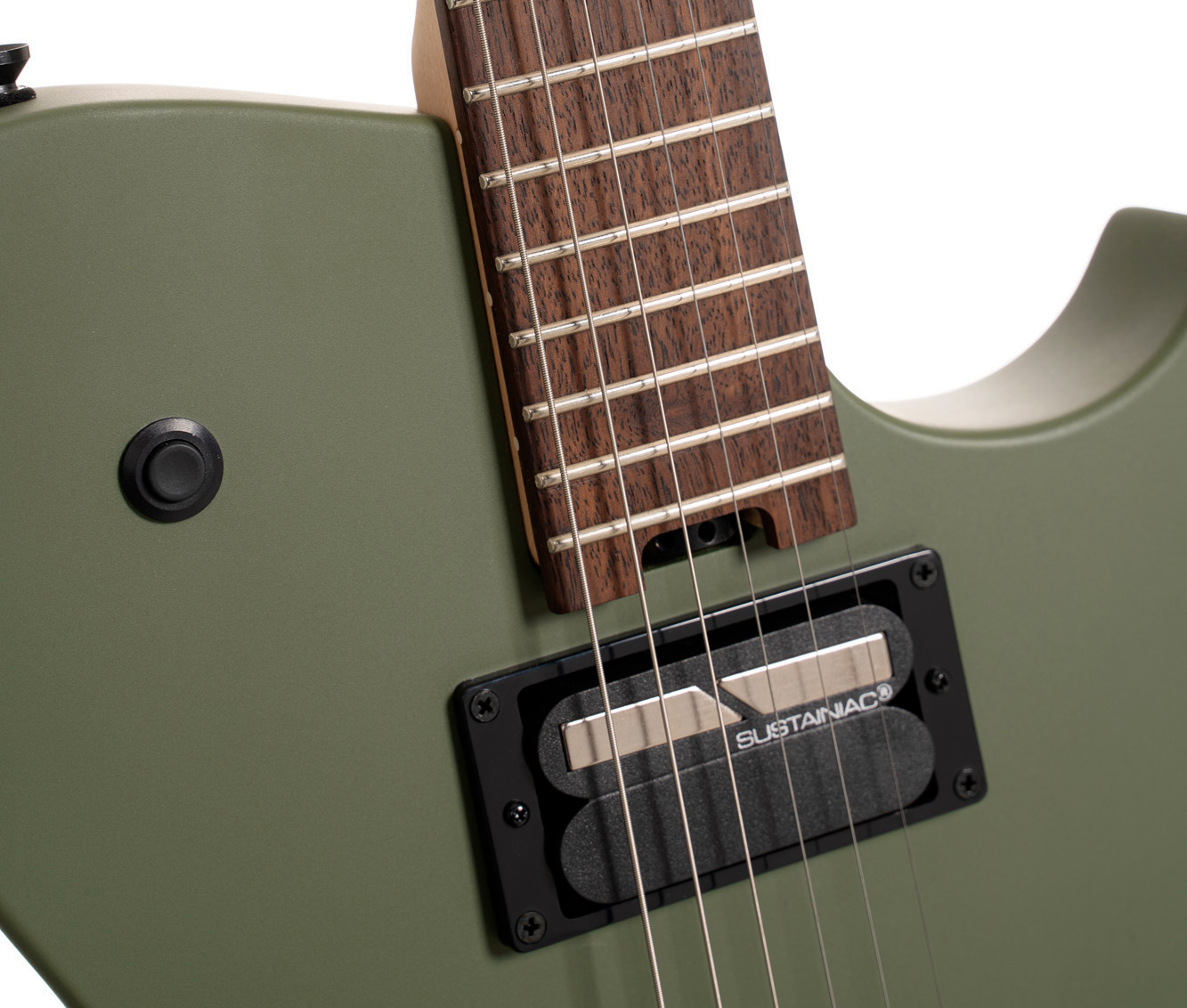 Cort Matthew Bellamy Mbm2h Gaucher Signature 2h Ht Lau - Satin Olive Green - Guitare Électrique Forme Tel - Variation 4