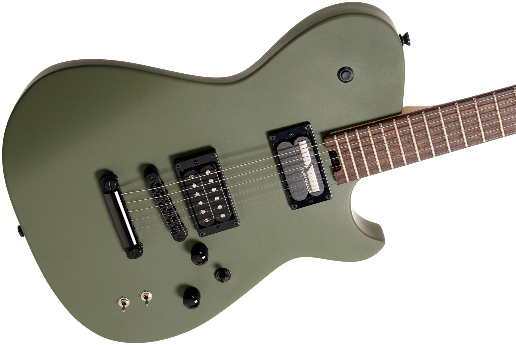 Cort Matthew Bellamy Mbm2h Sustainiac Meta Signature 2h Ht Lau - Satin Olive Green - Guitare Électrique Forme Tel - Variation 2