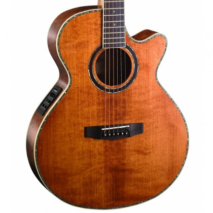 Cort Sfx10 Slim Body Cw Epicea Erable Ova - Antique Brown - Guitare Electro Acoustique - Variation 1