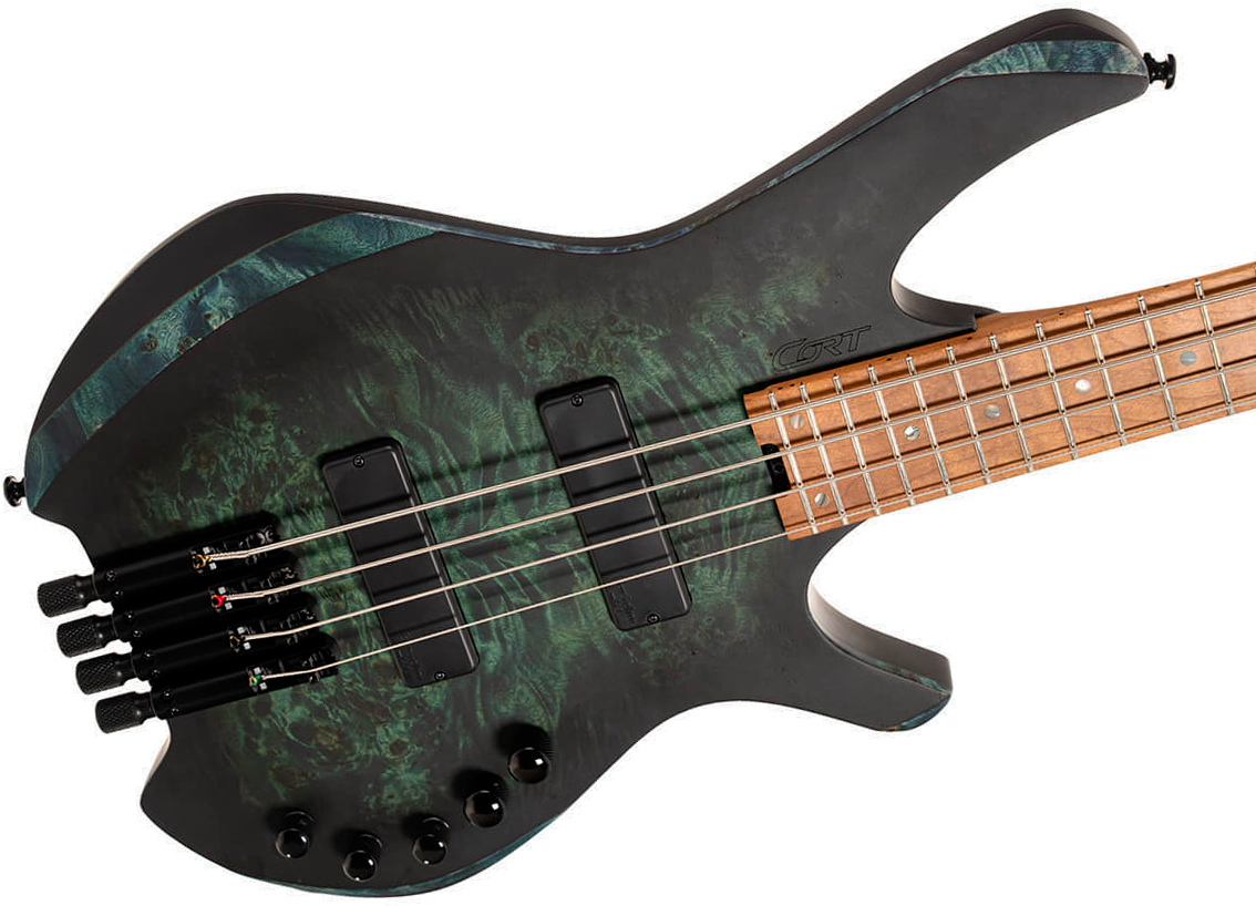 Cort Space 4c Artisan Active Bartolini Mn - Star Dust Green - Basse Électrique Solid Body - Variation 2