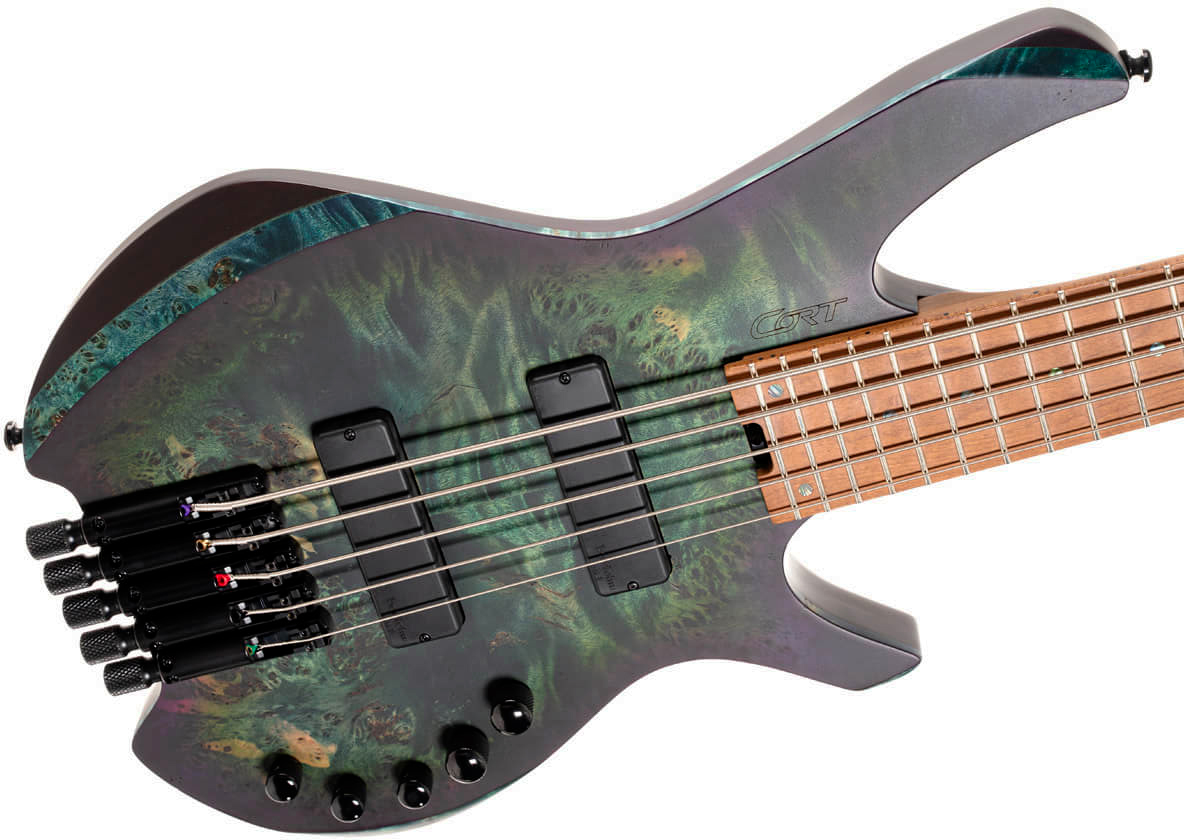 Cort Space 5c Artisan Active Bartolini Mn - Matte Star Dust Green - Basse Électrique Solid Body - Variation 2