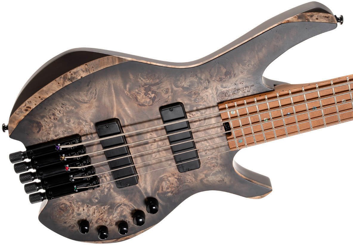 Cort Space 5c Artisan Active Bartolini Mn - Matte Star Dust Black - Basse Électrique Solid Body - Variation 8