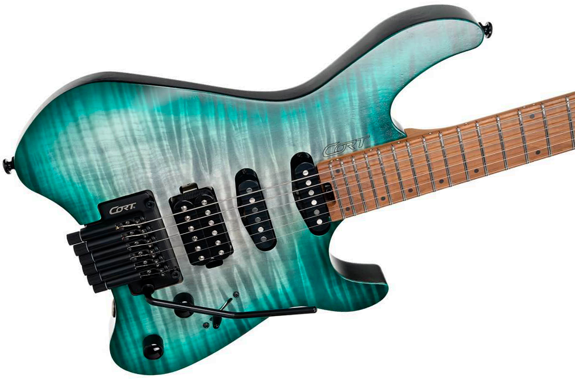 Cort Space G6tr 2h Fr Mn - Semi Gloss Lagoon - Guitare Électrique Double Cut - Variation 2