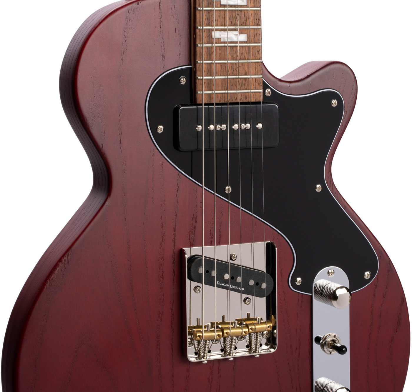 Cort Sunset Tc Opbr Ss Ht Jat - Open Pore Burgundy Red - Guitare Électrique Single Cut - Variation 2