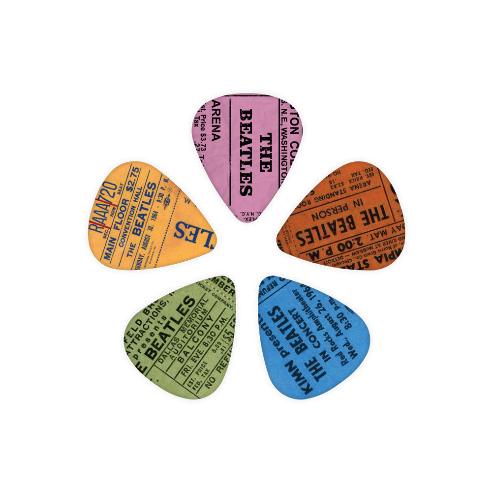 D'addario 1cwh4-10b11 Beatles 1964 Tour Ticket Stubs Guitar Picks, Medium Gauge (.70mm) 10-pack - MÉdiator & Onglet - Variation 1