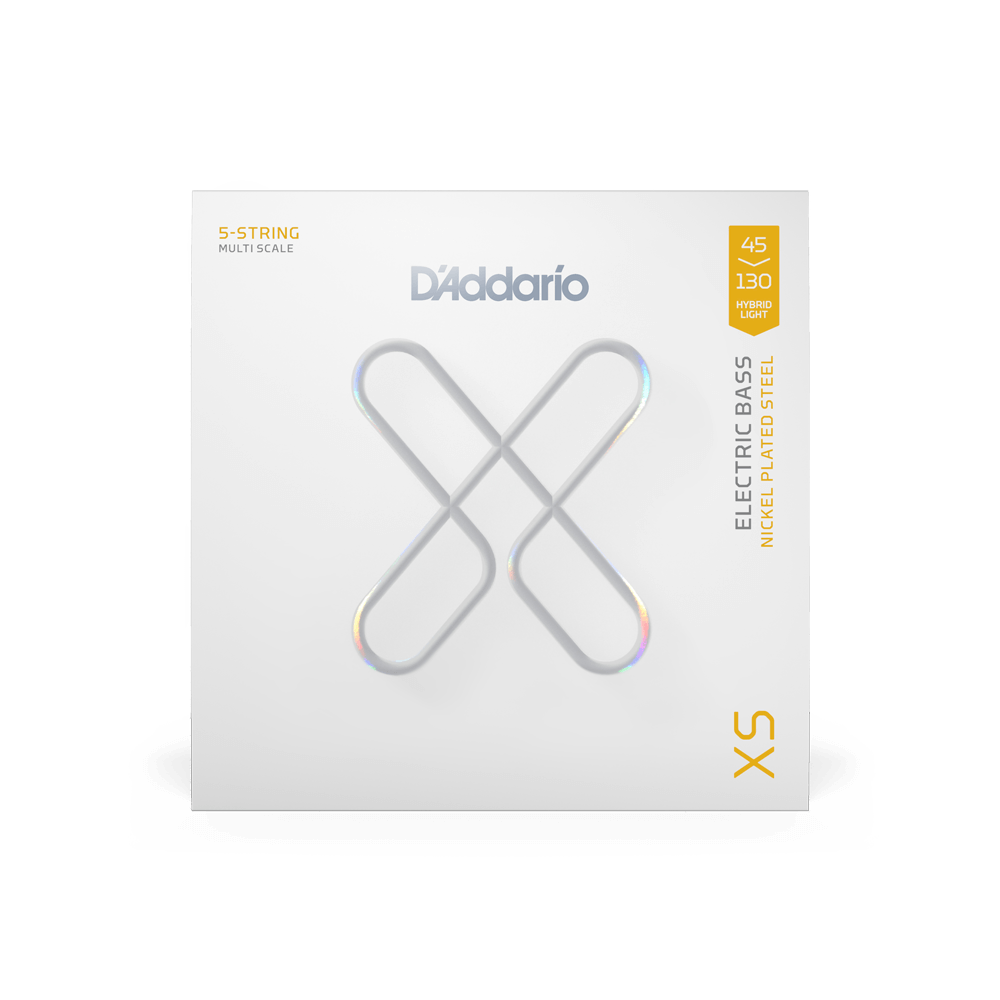 D'addario Jeu De 5 Cordes 45-130 Hybrid Light, Multiscale Coated Bass Strings - Cordes Guitare Électrique - Variation 1