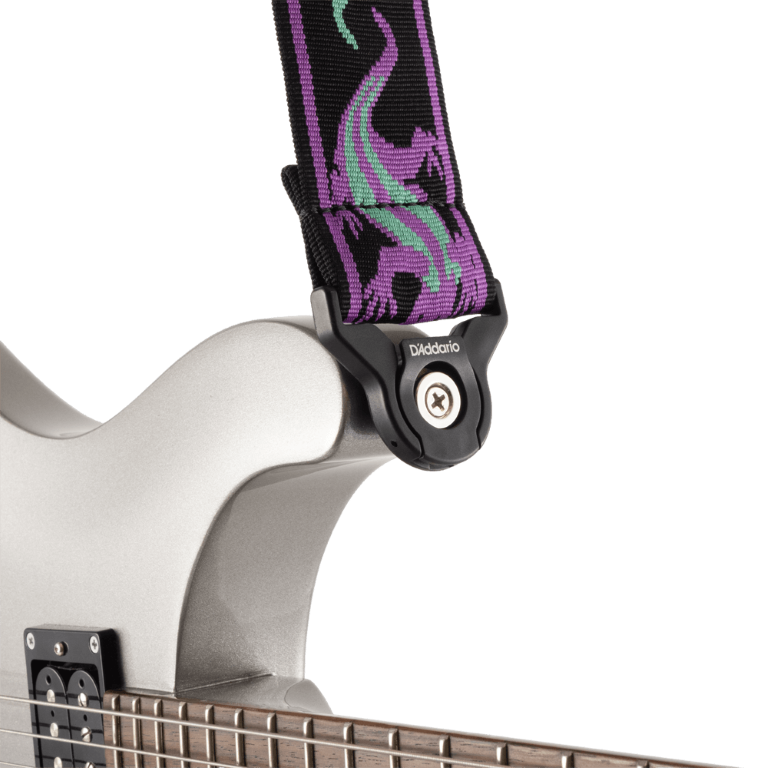 D'addario 50balpw01 Auto Lock Vintage Planet Waves, Lizards Green/purple - Sangle Courroie - Variation 1