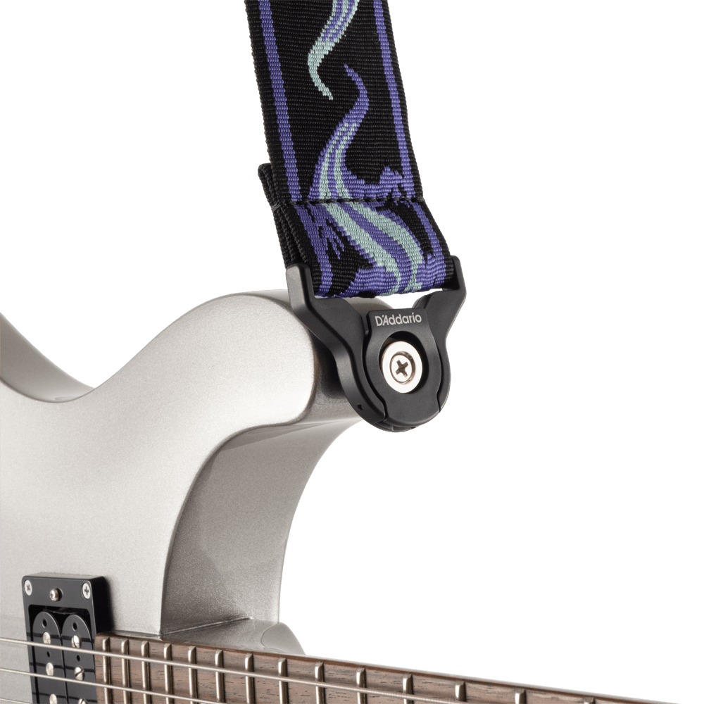 D'addario 50balpw02 Auto Lock Vintage Planet Waves, Lizards Green/blue - Sangle Courroie - Variation 2