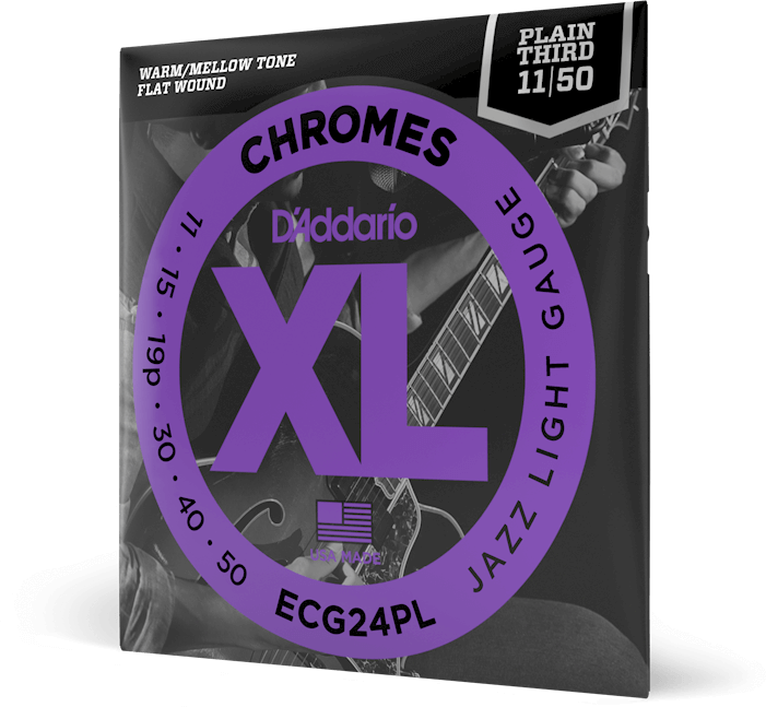 D'addario Jeu De 6 Cordes 11-50 Jazz Light, Plain Third, Xl Chromes Electric Guitar Strings - Cordes Guitare Électrique - Main picture