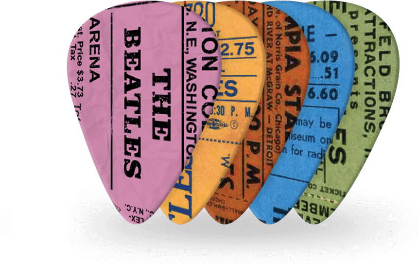 D'addario 1cwh4-10b11 Beatles 1964 Tour Ticket Stubs Guitar Picks, Medium Gauge (.70mm) 10-pack - MÉdiator & Onglet - Main picture