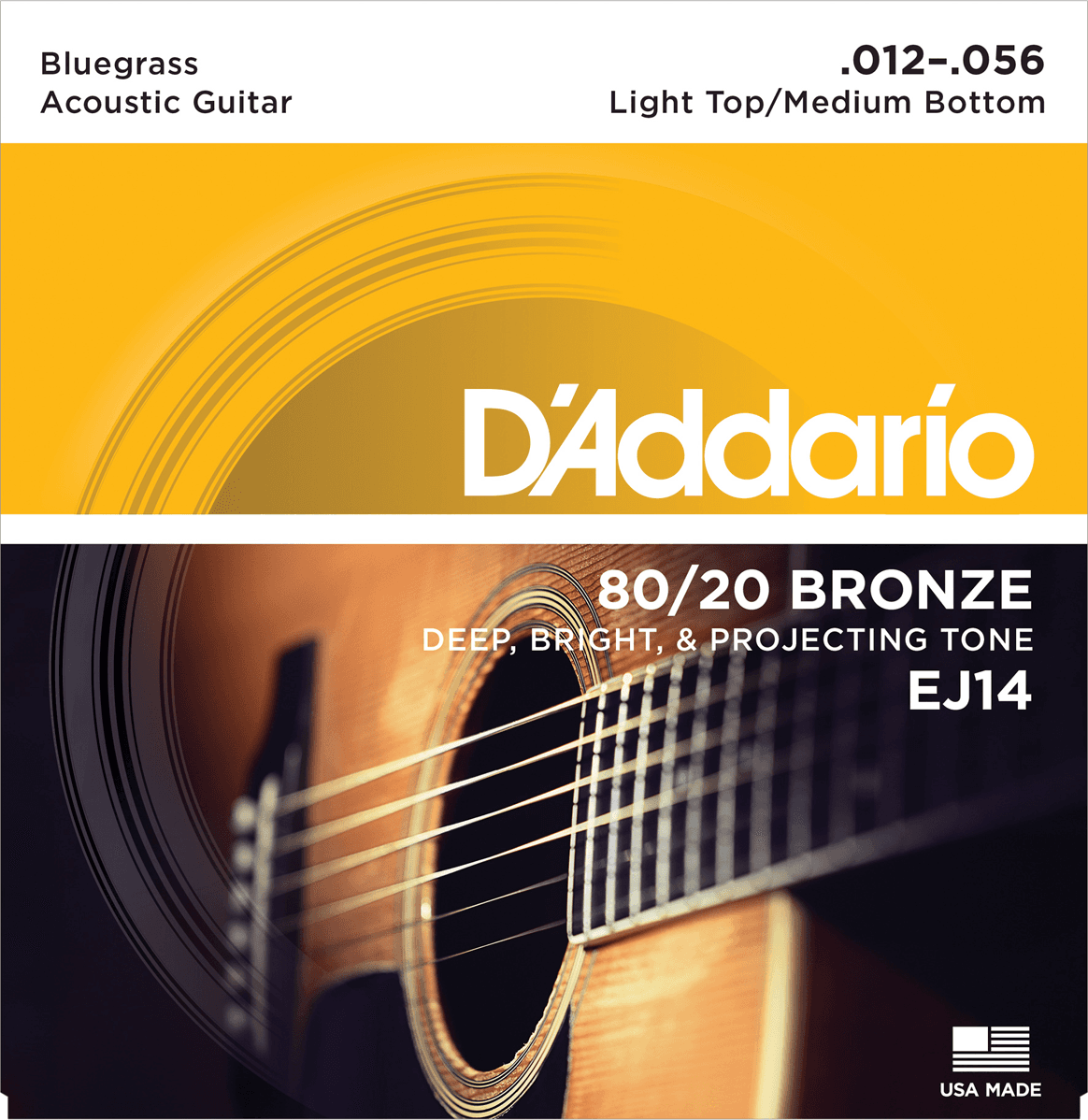 D'addario Jeu De 6 Cordes 80/20 Bronze Bluegrass 12-56 - Cordes Guitare Acoustique - Main picture