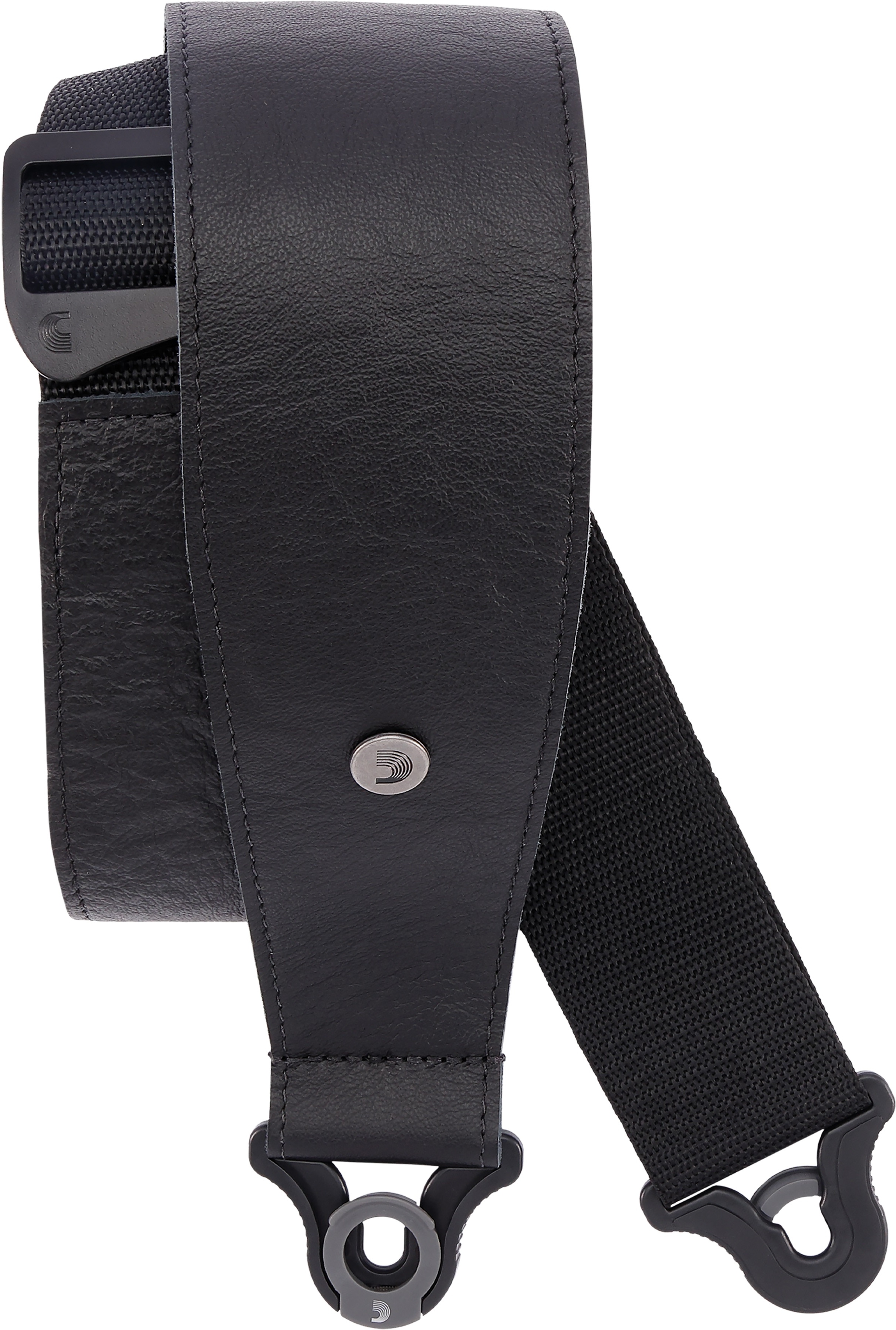 D'addario Auto Lock Cuir Guitar Strap Black Largeur 7,6 Cm - Sangle Courroie - Main picture