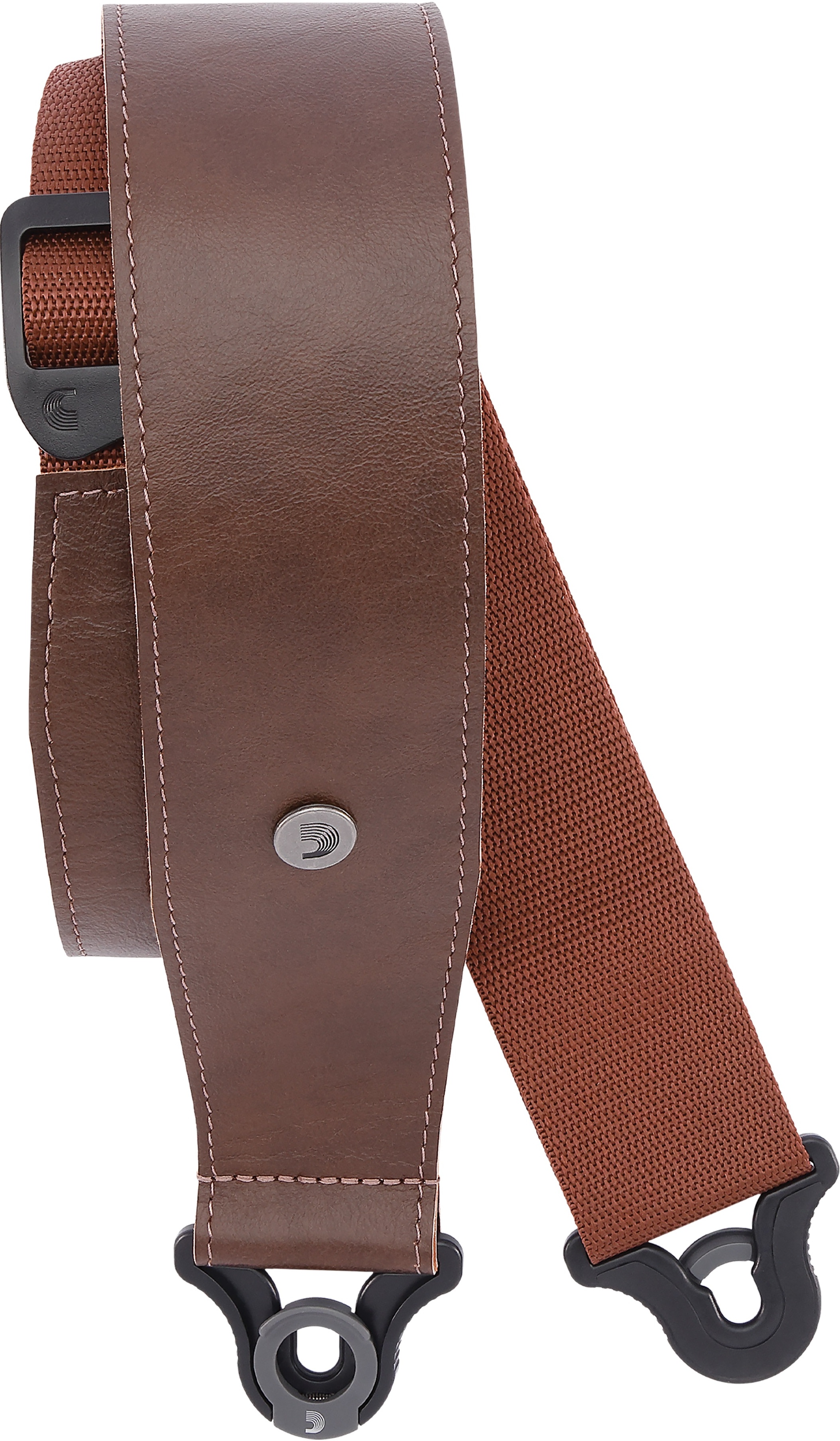 D'addario Auto Lock Cuir Guitar Strap Brown 6,3 Cm - Sangle Courroie - Main picture