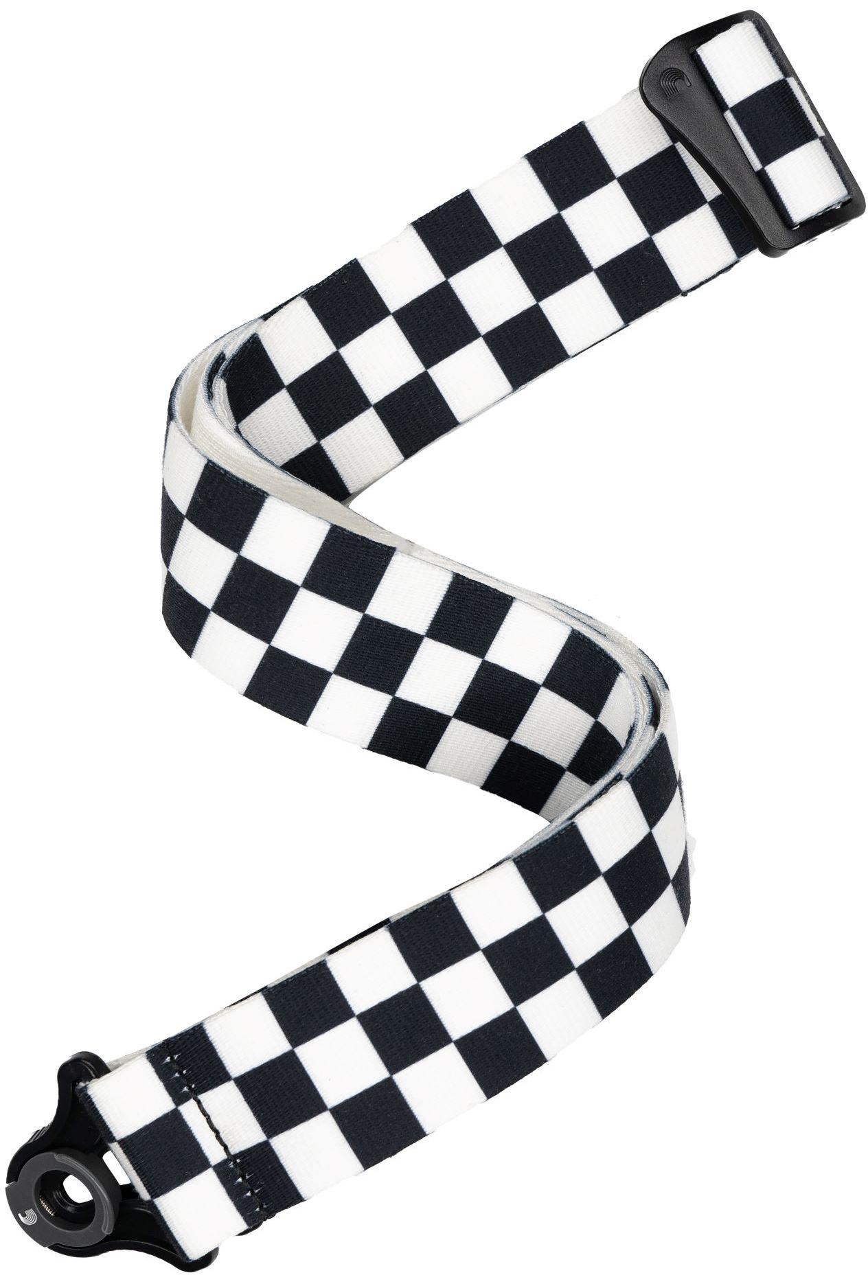Sangle courroie D'addario Auto Lock Strap Skater Checkerboard