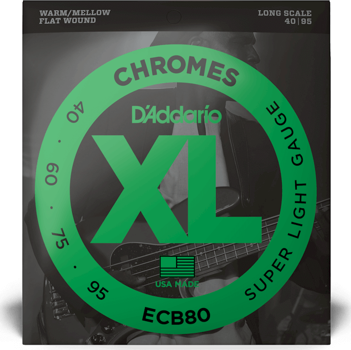 D'addario Jeu De 4 Cordes Ecb80 Bass (4) Chromes Super Light / Long Scale 40-95 - Cordes Basse Électrique - Main picture