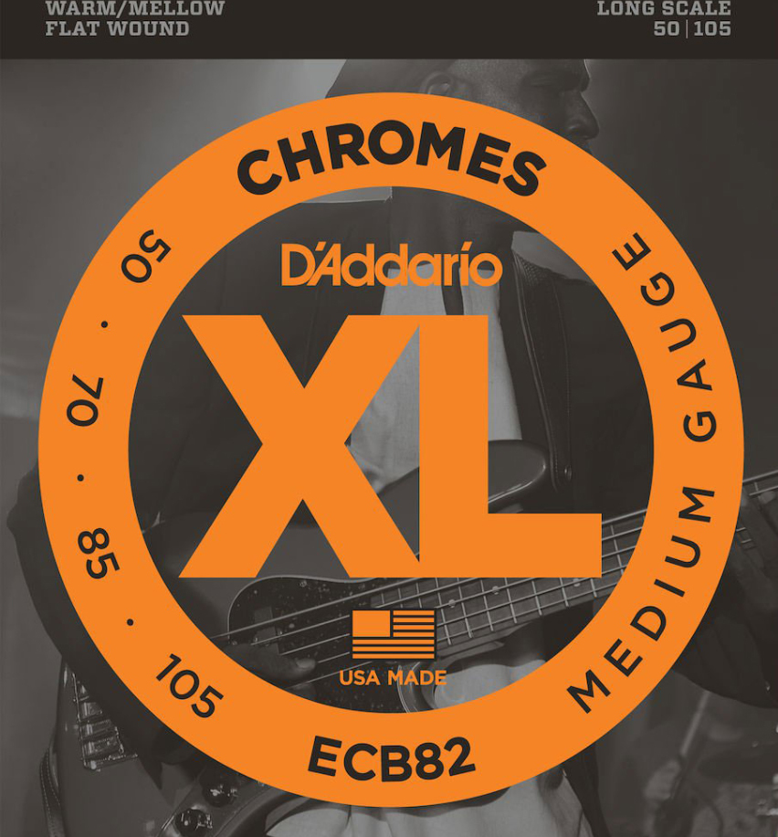 D'addario Ecb82 Chromes Flat Wound Electric Bass Long Scale 4c 50-105 - Cordes Basse Électrique - Main picture