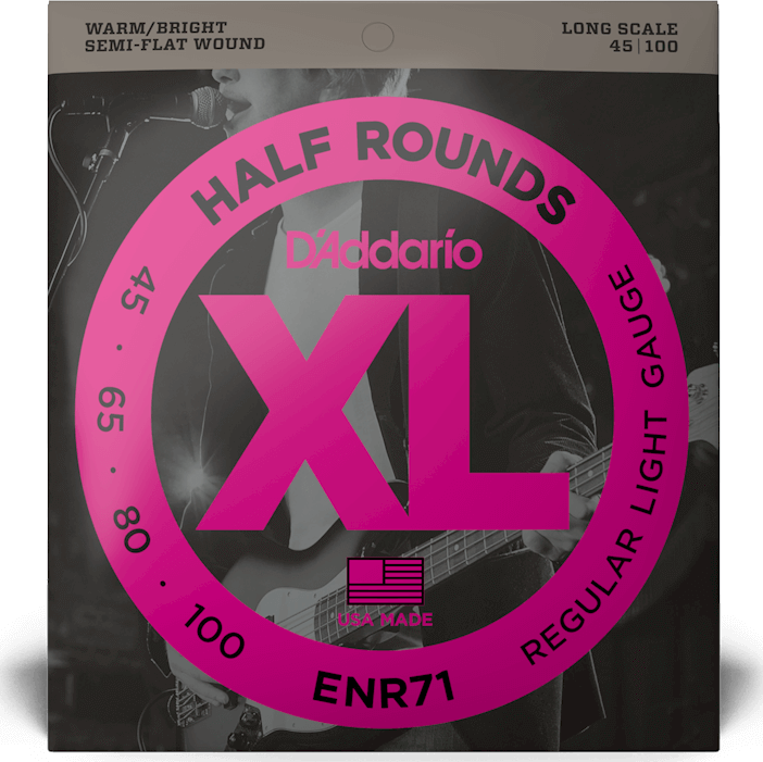 D'addario Jeu De 4 Cordes Enr71 Bass (4) Half Rounds Regular Light / Long Scale 45-100 - Cordes Basse Électrique - Main picture