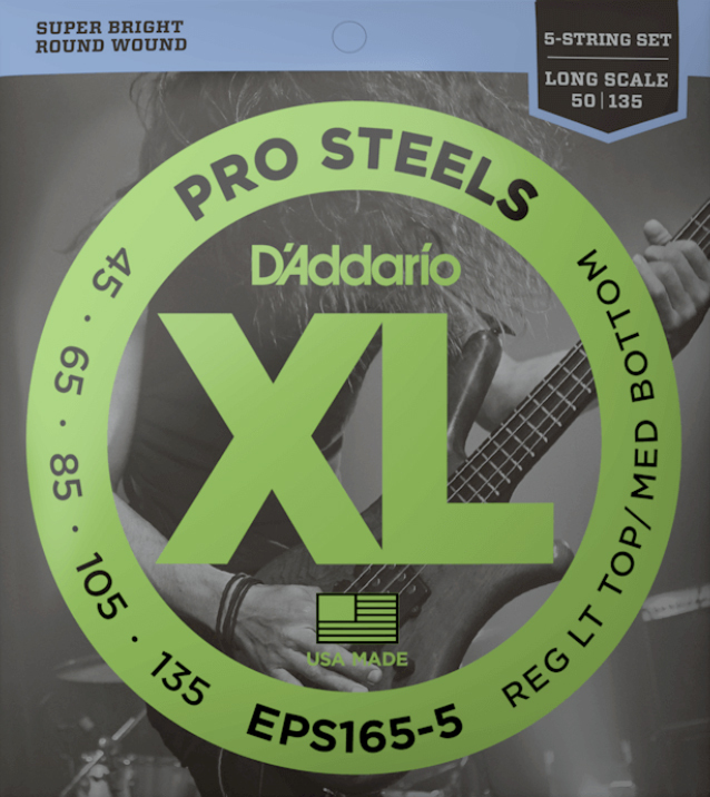 D'addario Eps165-5 Prosteels Round Wound Electric Bass Long Scale 5c 45-135 - Cordes Basse Électrique - Main picture