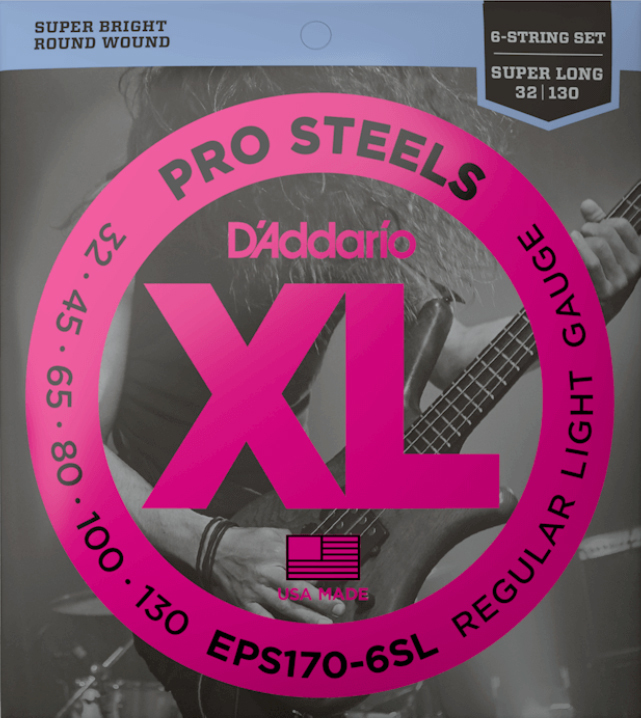 D'addario Eps170-6sl Prosteels Round Wound Electric Bass Super Long Scale 6c 30-130 - Cordes Basse Électrique - Main picture