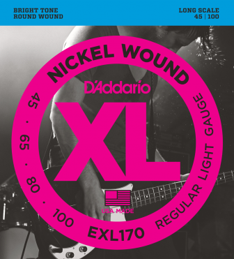 D'addario Jeu De 4 Cordes Esxl170 Xl Nickel Wound Basse 045-100 - Cordes Basse Électrique - Main picture