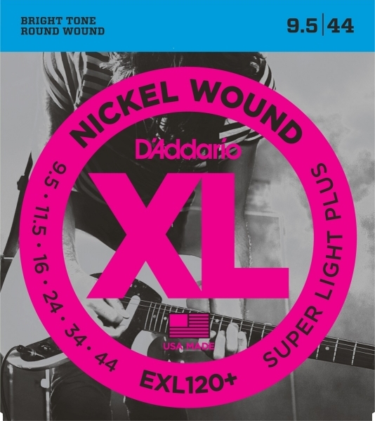 D'addario Exl120+ Nickel Round Wound Super Light Plus 9.5-44 - Cordes Guitare Électrique - Main picture