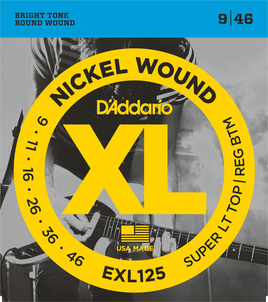 D'addario Jeu De 6 Cordes Exl125 Nickel Round Wound Sltrb 9-46 - Cordes Guitare Électrique - Main picture